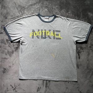 Vintage Y2K Nike Football Tee - Grey Size Large
